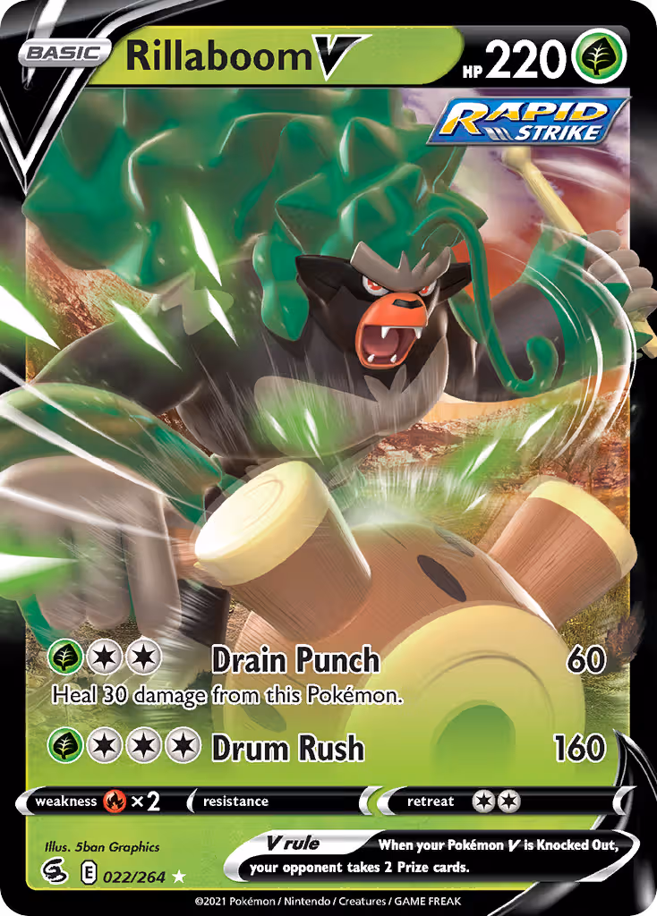 Rillaboom V 22/264 Pokemon card