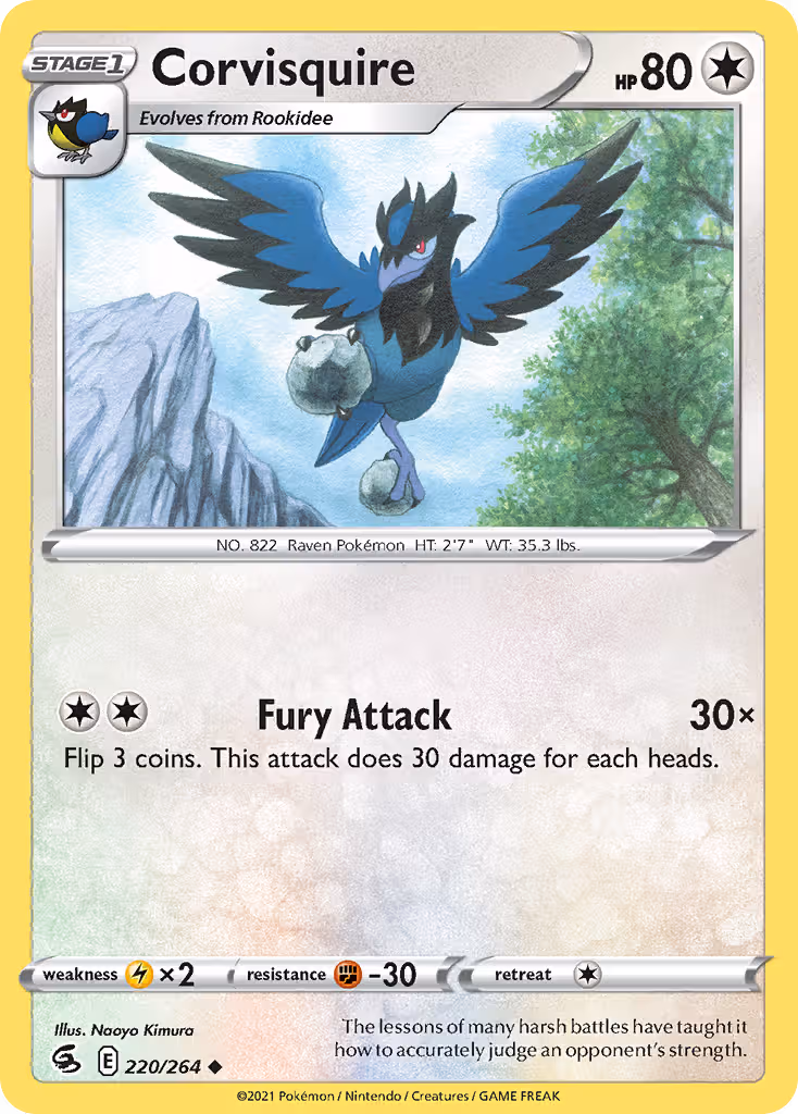 Corvisquire 220/264 Pokemon card