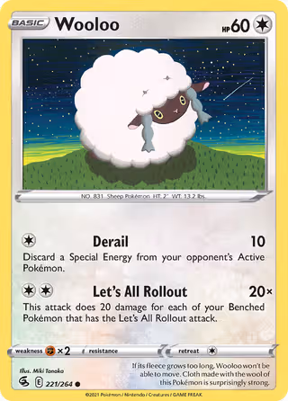 Wooloo 221/264 Pokemon card