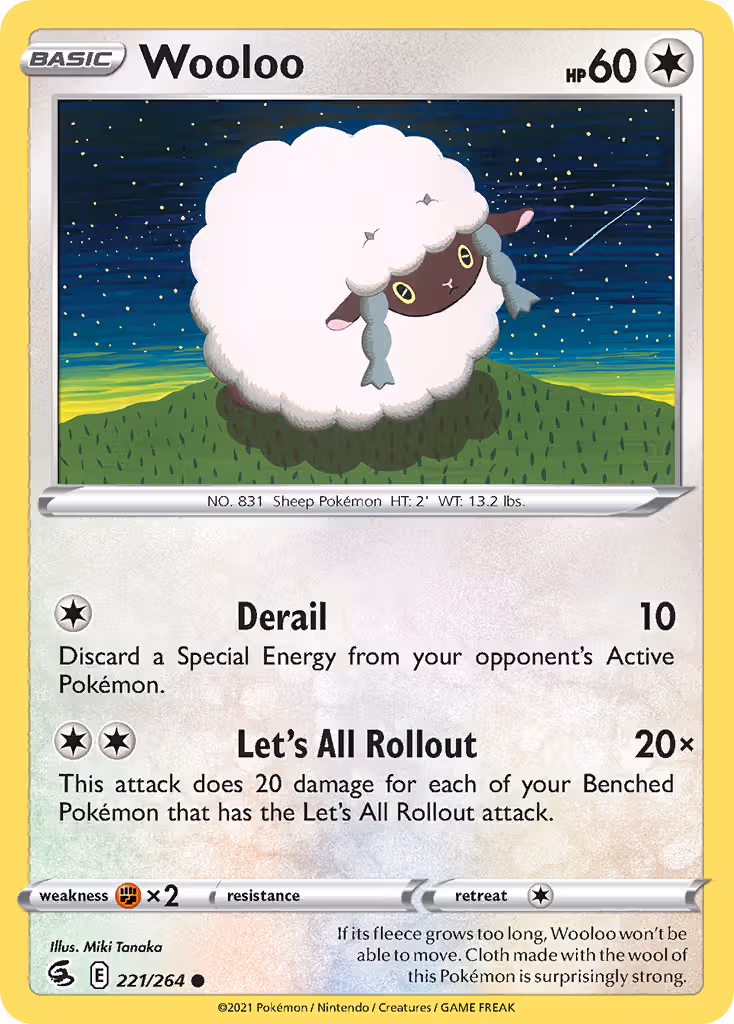 Wooloo 221/264 Pokemon card