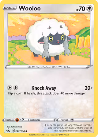 Wooloo 222/264 Pokemon card