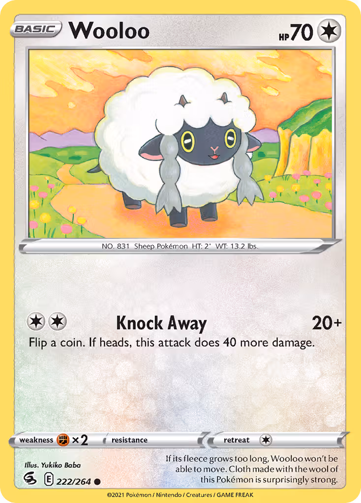 Wooloo 222/264 Pokemon card