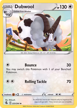 Dubwool 223/264 Pokemon card