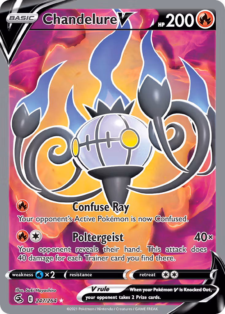 Chandelure V 247/264 Pokemon card