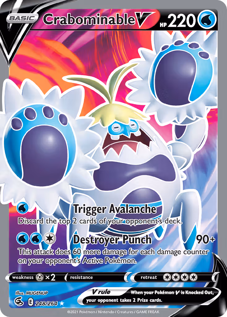Crabominable V 248/264 Pokemon card