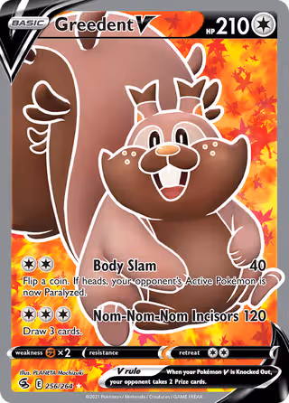 Greedent V 256/264 Pokemon card