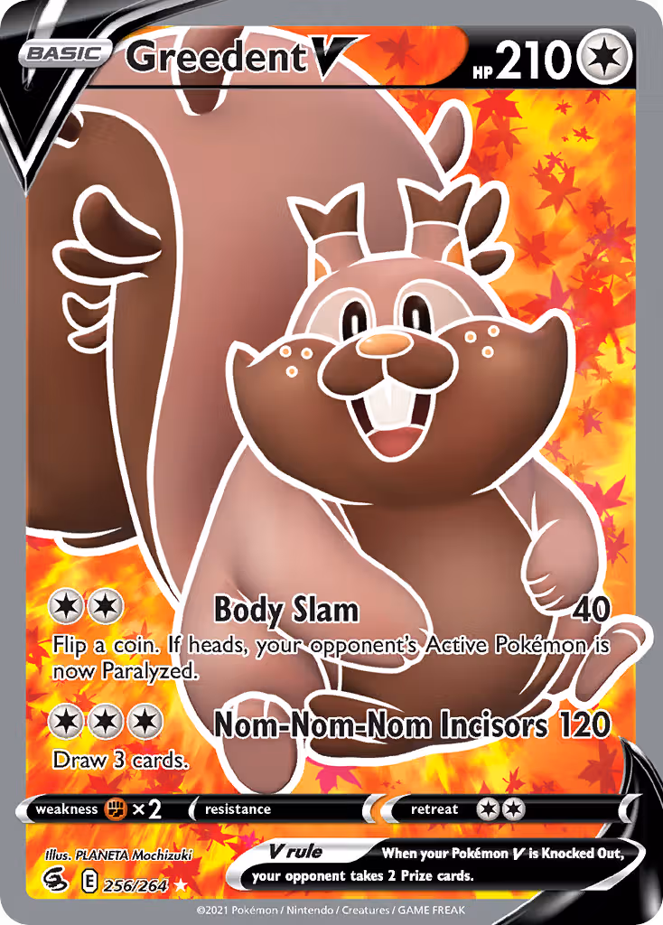 Greedent V 256/264 Pokemon card