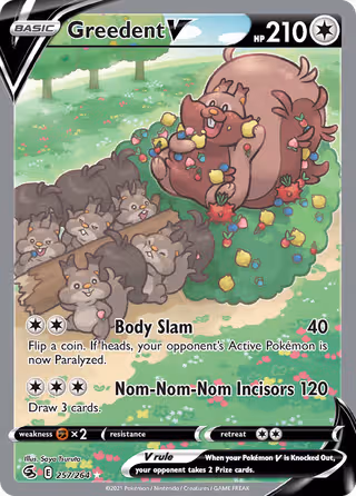 Greedent V 257/264 Pokemon card