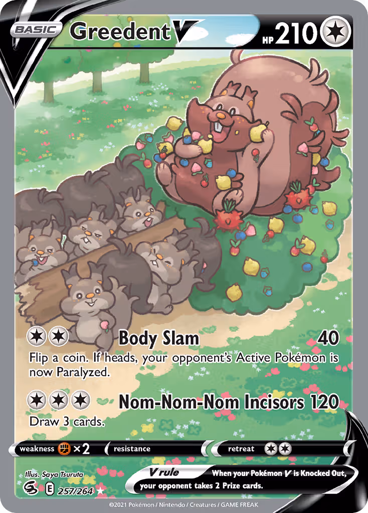 Greedent V 257/264 Pokemon card