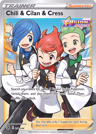 Chili & Cilan & Cress 258/264 Pokemon card