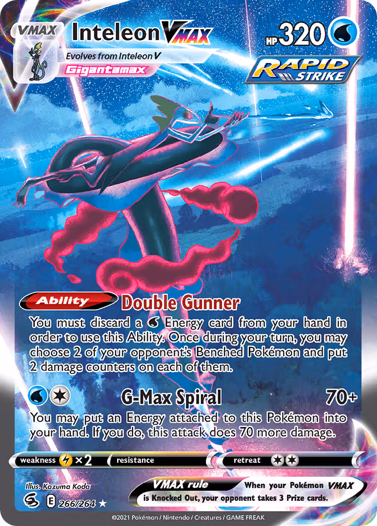 Inteleon VMAX 266/264 Pokemon card