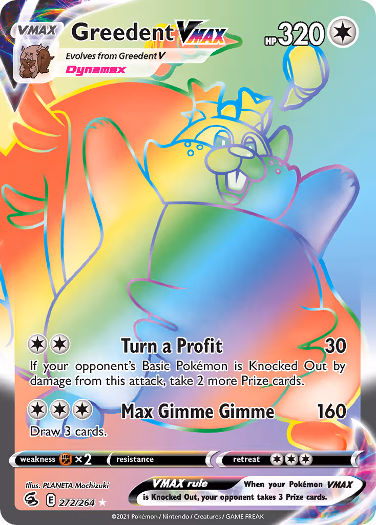 Greedent VMAX 272/264 Pokemon card