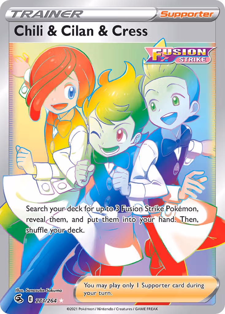 Chili & Cilan & Cress 273/264 Pokemon card