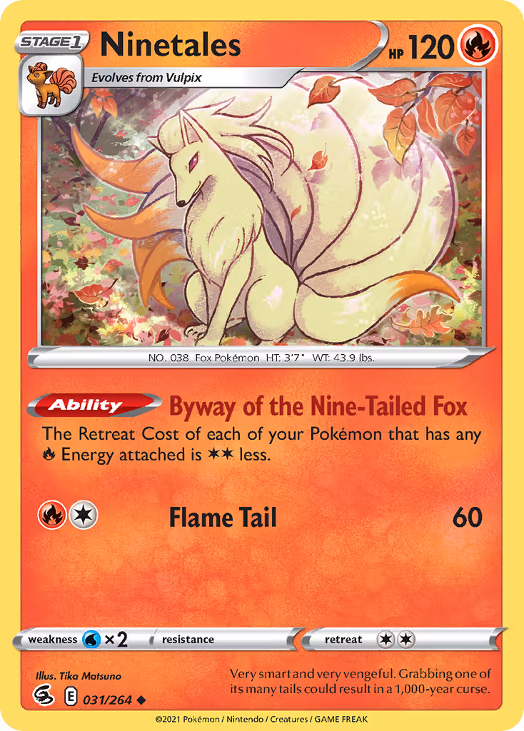 Ninetales 31/264 Pokemon card