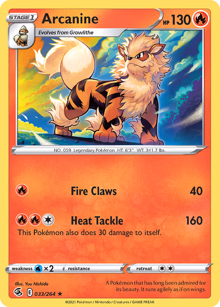 Arcanine 33/264 Pokemon card