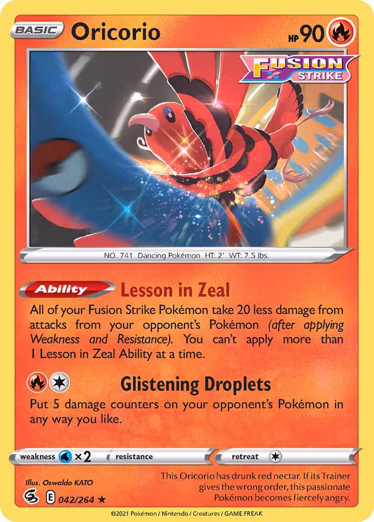 Oricorio 42/264 Pokemon card