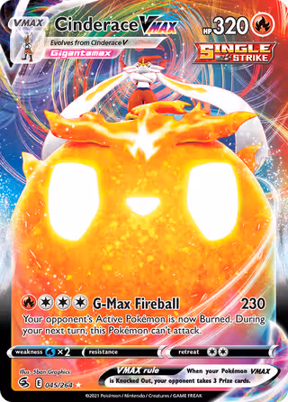 Cinderace VMAX 45/264 Pokemon card