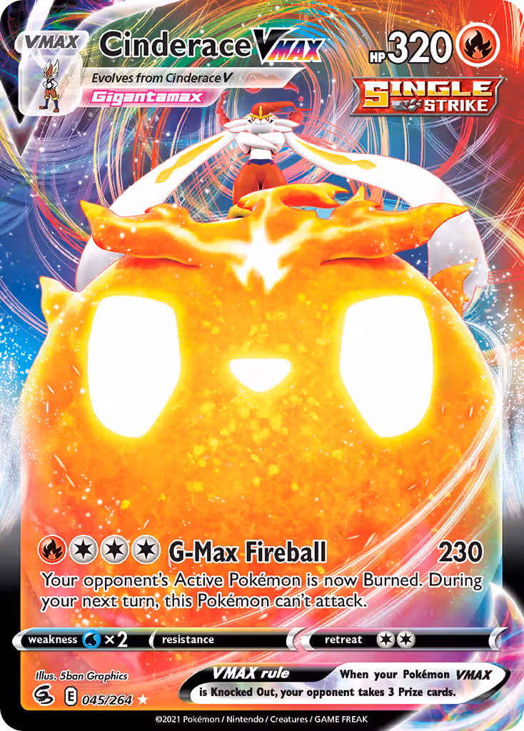 Cinderace VMAX 45/264 Pokemon card