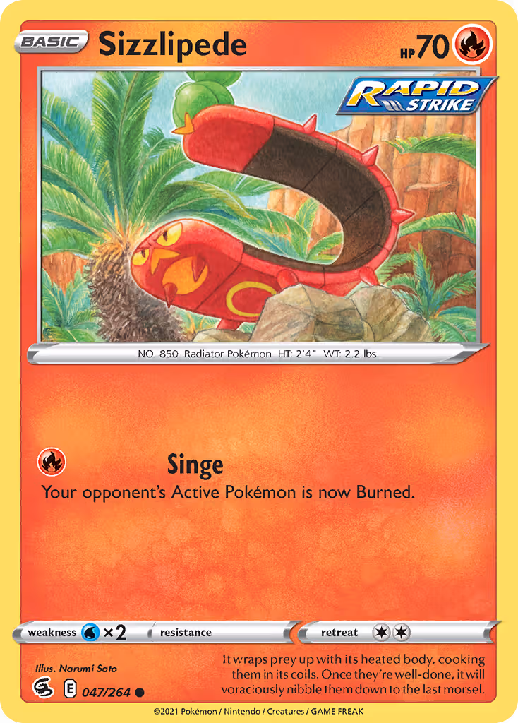 Sizzlipede 47/264 Pokemon card