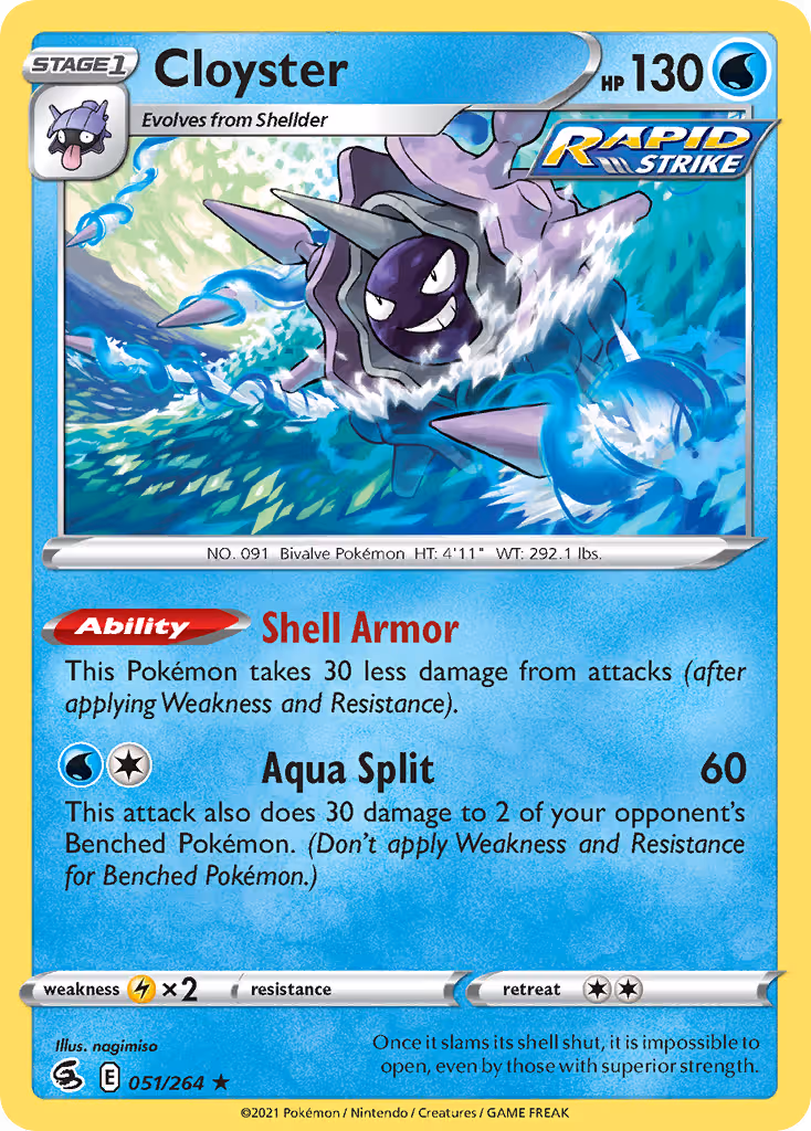 Cloyster 51/264 Pokemon card