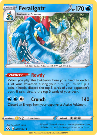 Feraligatr 57/264 Pokemon card