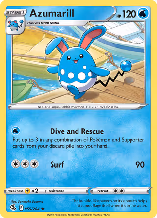 Azumarill 59/264 Pokemon card