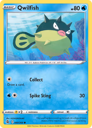 Qwilfish 60/264 Pokemon card