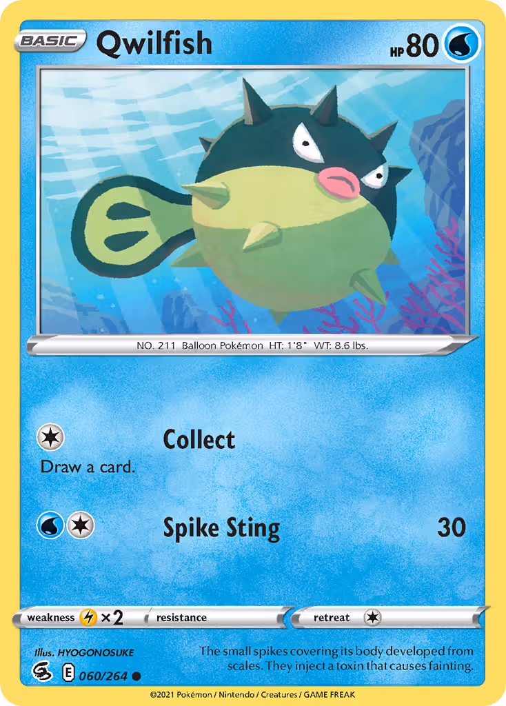 Qwilfish 60/264 Pokemon card