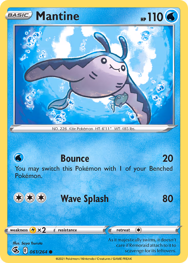 Mantine 61/264 Pokemon card