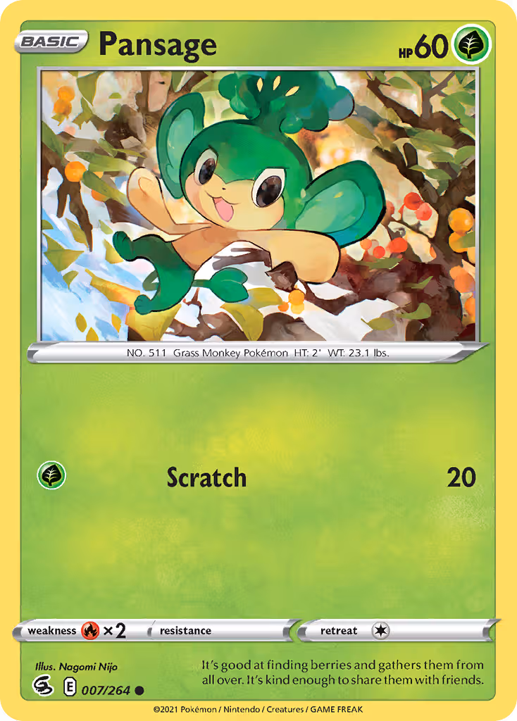 Pansage 7/264 Pokemon card