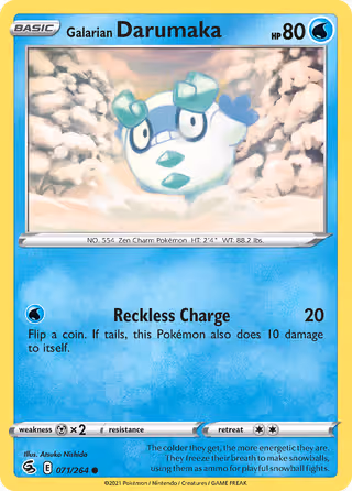 Galarian Darumaka 71/264 Pokemon card