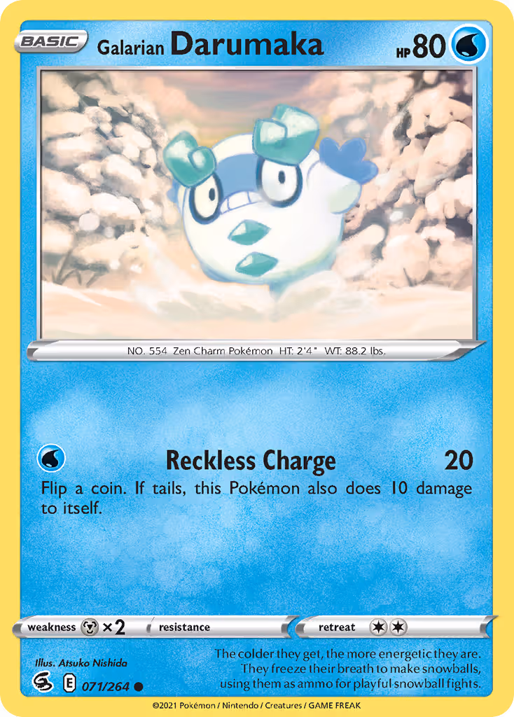 Galarian Darumaka 71/264 Pokemon card