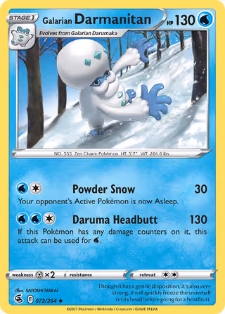 Galarian Darmanitan 72/264 Pokemon card