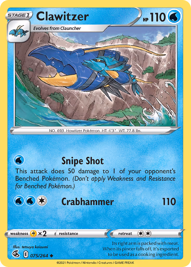Clawitzer 75/264 Pokemon card
