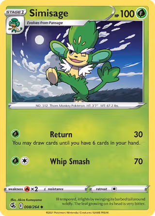 Simisage 8/264 Pokemon card
