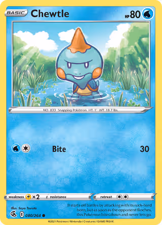 Chewtle 80/264 Pokemon card