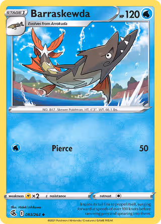 Barraskewda 83/264 Pokemon card