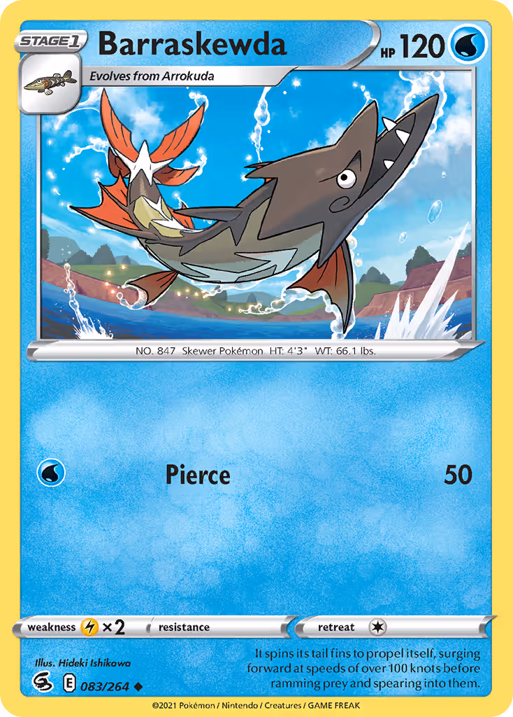 Barraskewda 83/264 Pokemon card