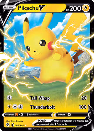 Pikachu V 86/264 Pokemon card