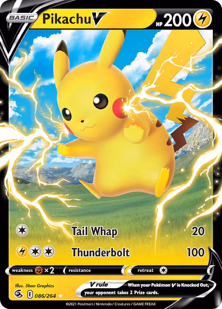 Pikachu V 86/264 Pokemon card