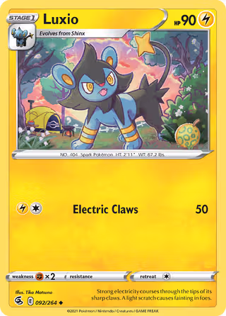 Luxio 92/264 Pokemon card