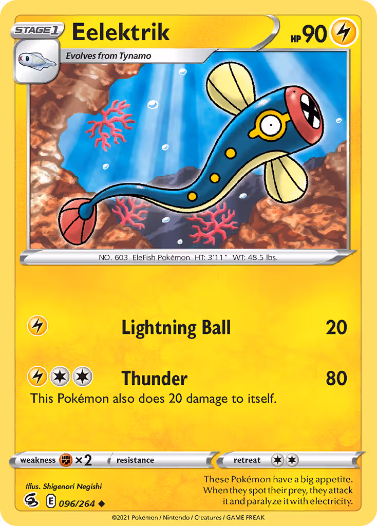 Eelektrik 96/264 Pokemon card