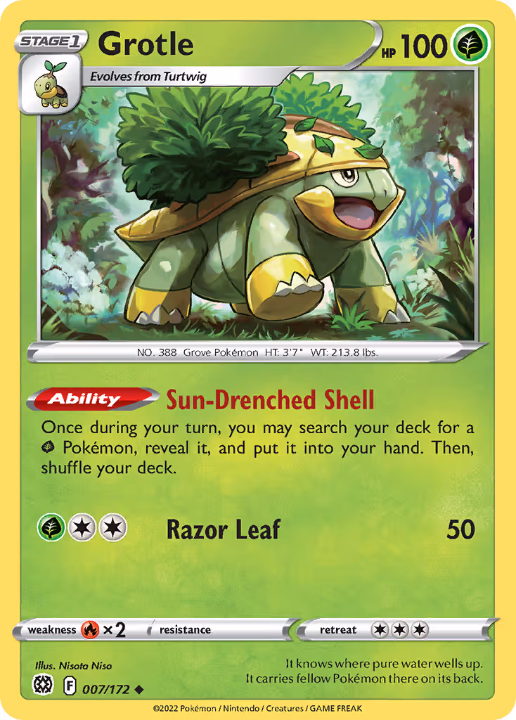 Grotle 7/172 Pokemon card
