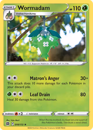 Wormadam 10/172 Pokemon card