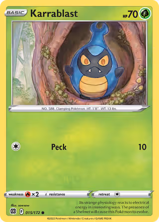 Karrablast 15/172 Pokemon card