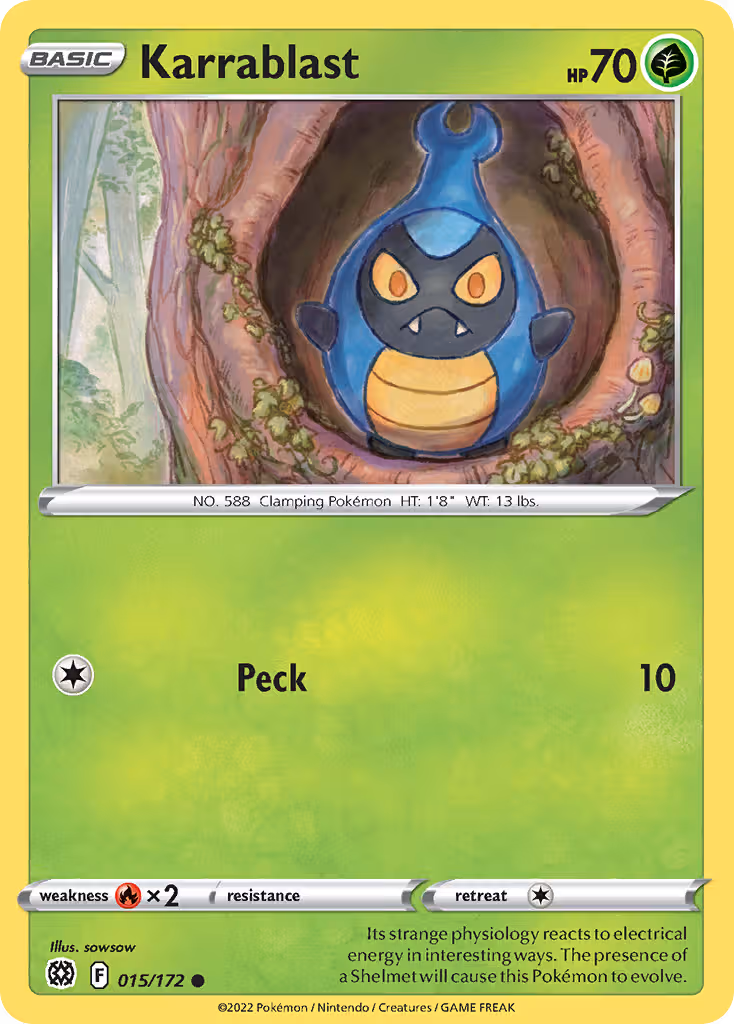 Karrablast 15/172 Pokemon card
