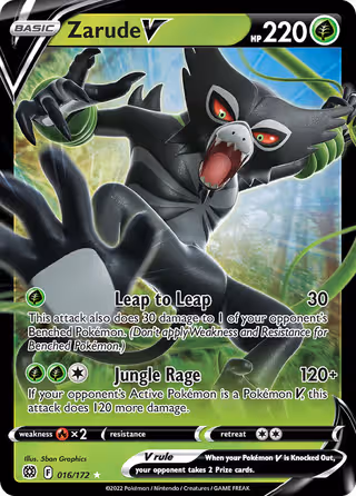 Zarude V 16/172 Pokemon card