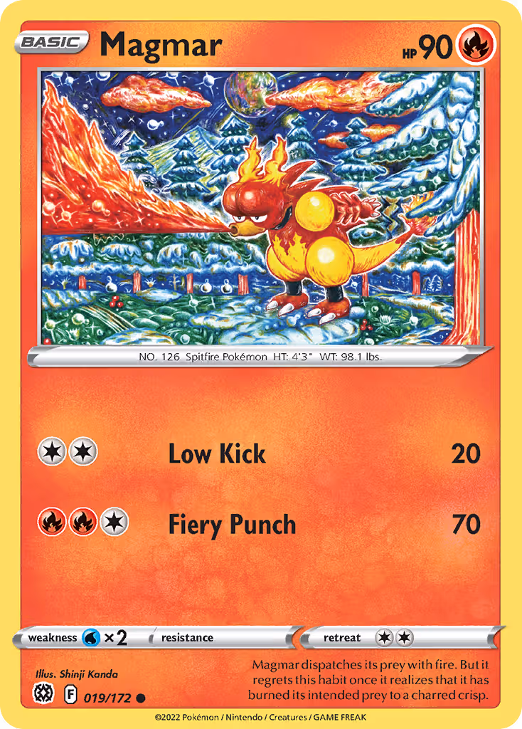 Magmar 19/172 Pokemon card
