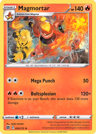 Magmortar 20/172 Pokemon card