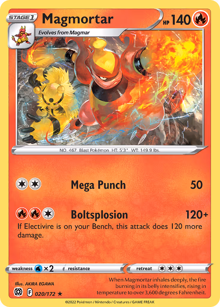 Magmortar 20/172 Pokemon card